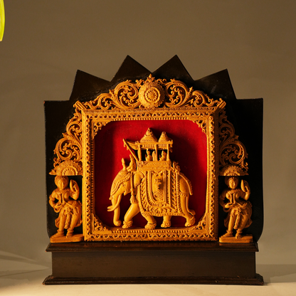 Gaja Yatra Carved Panel -  The Royal Procession of Tradition