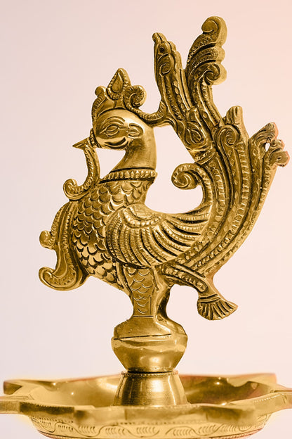BRASS PEACOCK LAMP