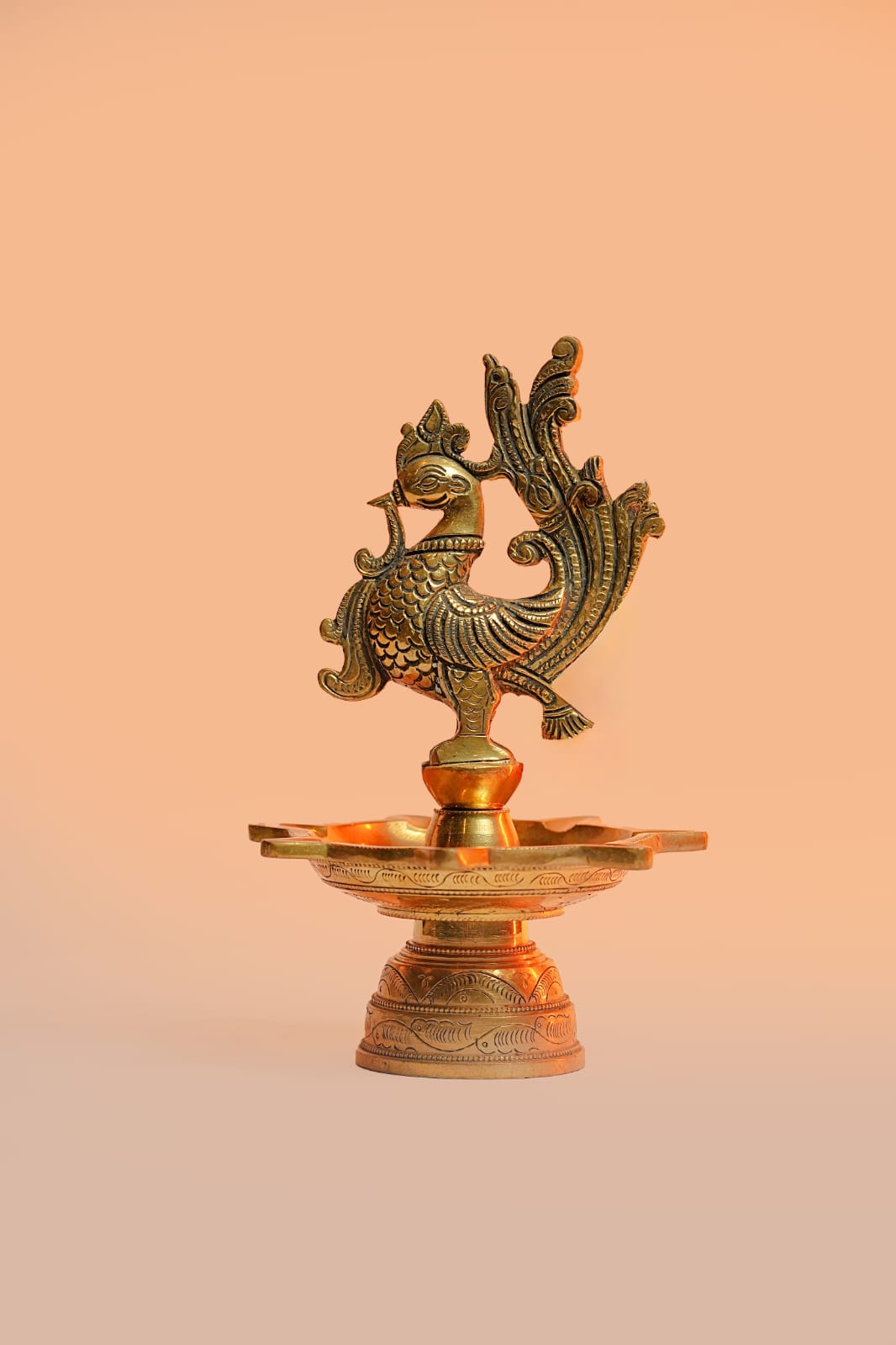 BRASS PEACOCK LAMP